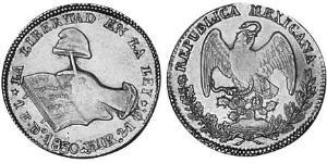 1 Escudo Second Federal Republic of Mexico (1846 - 1863) Gold 