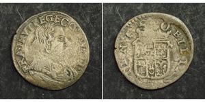  
  1629, Duchy of Modena, Fransesco I d'Este. Scarce Silver Muraiola Coin. F+  Condition: F+ Denomination: Muraiola Reference: CNI 389/470.   Mint Period: 1629-1658 Material: Copper Diameter: 19 ...