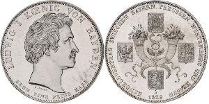 1 Thaler Regno di Baviera (1806 - 1918) Argento Ludovico I di Baviera (re)(1786 – 1868)