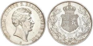 2 Thaler Ducato di Brunswick (1815 - 1918) Argento Guglielmo VIII di Brunswick