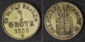 OLDENBURG 1 Groten 1853 B - Silver 0.218 - Peter Friedrich Wilhelm - XF - 3720