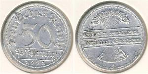 50 Pfennig República de Weimar (1918-1933) Aluminio 