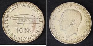 SWEDEN 10 Kronor 1972U - Silver 0.830 - Birthday of Gustaf VI. Adolf - 1120