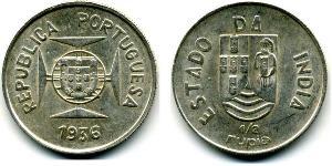 1/2 Rupee Portuguese India (1510-1961) Silver 