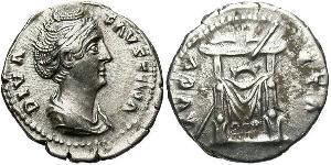 1 Денарий Римская империя (27BC-395) Серебро Фаустина Старшая(105-141)