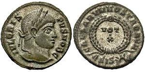 1 Follis /  AE3 Empire romain (27BC-395) Bronze Crispus (305 - 326)