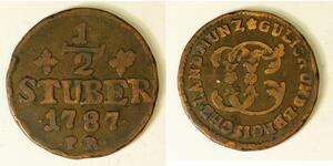 JULICH BERG (German State) 1/2 Stuber 1787 PR - Copper - Karl Theodor - 515