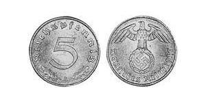 5 Reichpfennig 納粹德國 (1933 - 1945) 青铜/铝 