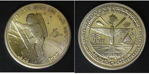 MARSHALL ISLANDS 5 Dollars 1989 - Copper/Nickel - First Men on the Moon - 4166