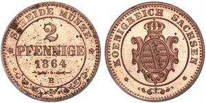 2 Pfennig Reino de Sajonia (1806 - 1918)  