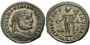 1 Фолліс Римська імперія (27BC-395) Бронза Галерій Максиміан (260-311)