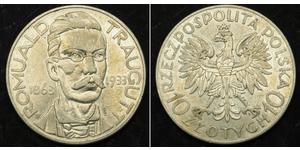 10 Zloty Zweite Polnische Republik (1918 - 1939) Silber Romuald Traugutt