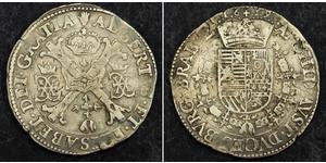  
  1619, Spanish Netherlands, Albert & Isabella.  Silver Patagon (Thaler) Coin. VF+   Mint Year: 1619 Denomination: Patagon (Burgundian Thaler)    Mint Place: Antwerp Mint (privy mark: hand) ...