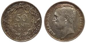 Belgium - 50 Centimes 1912 - Albert I - Silver, French tekst