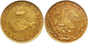 4 Ескудо Second Federal Republic of Mexico (1846 - 1863) Золото 
