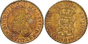 2 Escudo Virreinato de Nueva España (1519 - 1821) Oro Fernando VI de España (1713-1759)