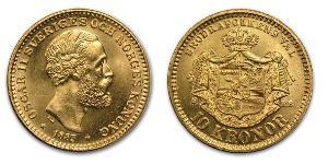 1 Krone United Kingdoms of Sweden and Norway (1814-1905) Gold Oscar II of Sweden (1829-1907)