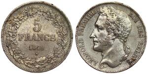 Belgium - 5 Francs 1849 - Leopold I - Silver