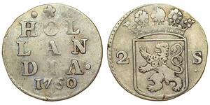 Netherlands / Holland - 2 Stuivers 1760