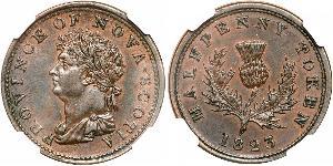 1/2 Penny Canada Rame Giorgio IV (1762-1830)