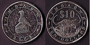 10 Dollar Zimbabwe (1980 - )  