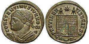 1 Follis /  AE3 羅馬帝國 青铜 君士坦提烏斯二世