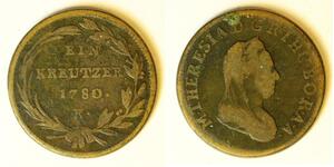 AUSTRIA 1 Kreuzer 1780 K - Copper - Maria Theresia - 3045
