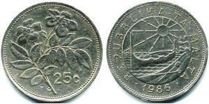 25 Cent Malta Níquel/Cobre 