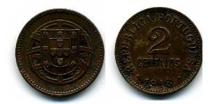 2 Centavo Prima repubblica portoghese (1910 - 1926) Bronzo 