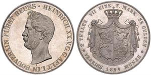 2 Thaler Principauté Reuss branche aînée (1778 - 1918) Argent Henri XX de Reuss-Greiz