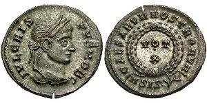  AE3 / 1 Фолліс Римська імперія (27BC-395) Бронза Крисп (305 - 326)
