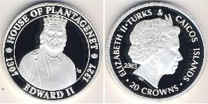 20 Krone Islas Turcas y Caicos Plata 
