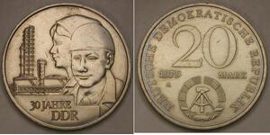 GERMANY (East - DDR) 20 Mark 1979 A - 30th Anniversary of DDR - XF - 647 *