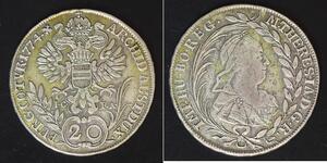 AUSTRIA 20 Kreuzer 1774 IC-FA - Silver 0.583 - Maria Theresia - VF- - 3110