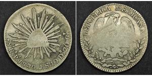  
  1839, Mexico (1st Republic). Silver 8 Reales (Cap Dollar) Coin. San Luis Potosi!  Reference: KM-377.12.  Denomination: 8 Reales Mint Mark: Pi (San Luis Potosi) Mint Year: 1839 (large cap vari ...