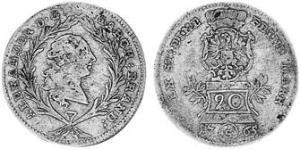 20 Kreuzer Principato di Ansbach (1398–1792) Argento Cristiano Federico di Brandeburgo-Ansbach(1736 – 1806)