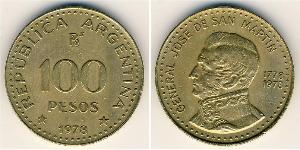 100 Peso Argentina (1861 - ) Alluminio/Bronzo 