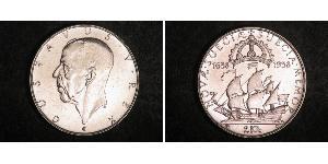 2 Krone Suecia Plata Gustavo V de Suecia (1858 - 1950)