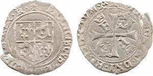 François Ier, Grand blanc du Dauphiné 7e type, Romans A/+. FRANCISCVS. FRANCORVM. REX. (atelier).. Écu écartelé de France-Dauphiné. R/(atelier). SIT. NOMEN. DNI. BENEDICTVM. (différent).. Croix c ...
