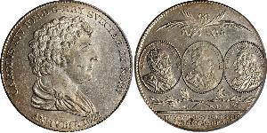 1 Riksdaler United Kingdoms of Sweden and Norway (1814-1905) Plata Carlos XIV Juan de Suecia (1763-1844)