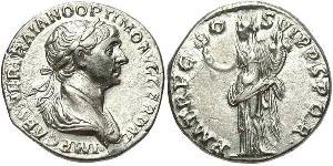 1 Denario Imperio romano (27BC-395) Plata Trajano (53-117)