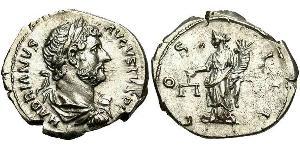 1 Denario Imperio romano (27BC-395) Plata Adriano  (76 - 138) 