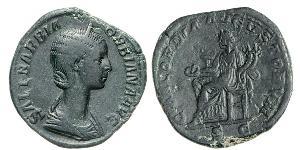 ORBIANA (moglie di Alessandro Severo) Sesterzio. D/ Busto diademato e paludato R/ La Concordia seduta, con patera e doppia cornucopia. Coh. 4 RIC 655 Tredici 4 Ae g 17,94 Rara q.BB