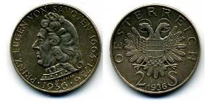 2 Shilling Federal State of Austria (1934-1938) Silber 