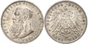 3 Марка null Срібло Georg II, Duke of Saxe-Meiningen