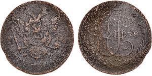 5 копеек 1778 года. ЕМ. Шведской чеканки.. Медь, 45,69 г. Монетный двор в г. Авесте (Швеция). Подделка в ущерб обращению. Аверс: королевская корона над орлом. Уздеников стр. 479, рис. 14.2.. Битк ...