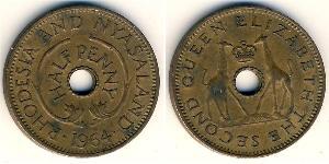 1/2 Penny Rodesia (1965 - 1979) Bronce 