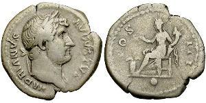 1 Denario Impero romano (27BC-395) Argento Adriano (76 - 138) 