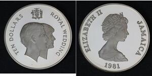 10 Dollar Jamaica (1962 - ) Silver 