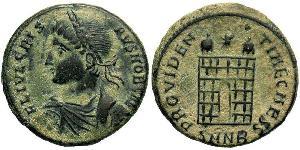 1 Follis /  AE3 Empire romain (27BC-395) Bronze Crispus (305 - 326)